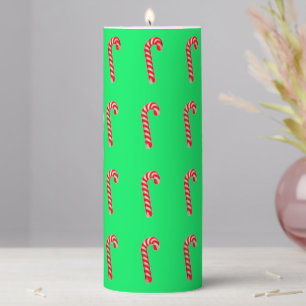 Candy Canes, 3" x 8" Pillar Candle