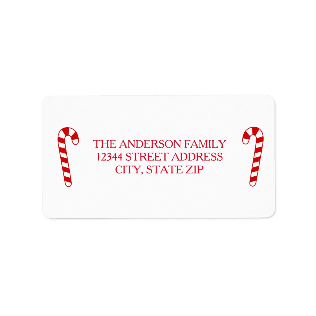 Candy Canes - Address Label | Zazzle