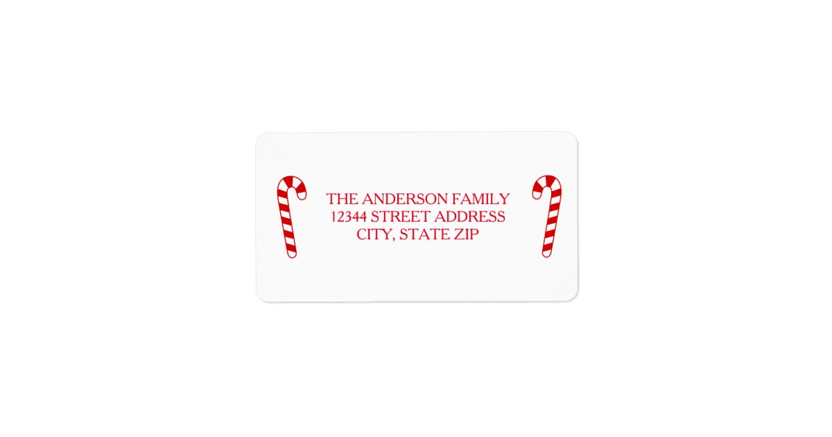 Candy Canes - Address Label | Zazzle
