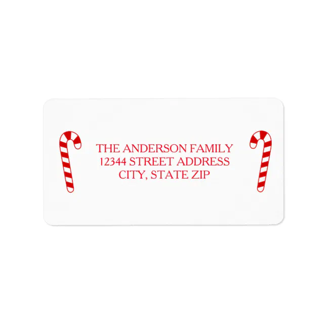 Candy Canes - Address Label | Zazzle