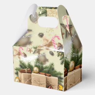 Candy canes and brown paper  favor boxes