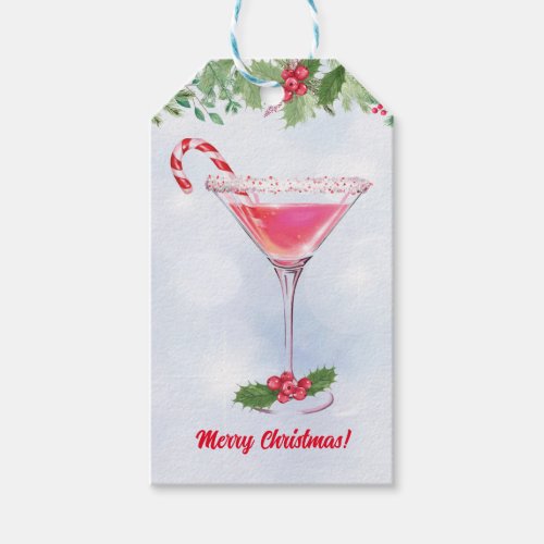 Candy Canes and Cocktails Christmas Holiday Party Gift Tags