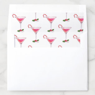 Candy Canes and Cocktails Pattern Christmas Envelope Liner
