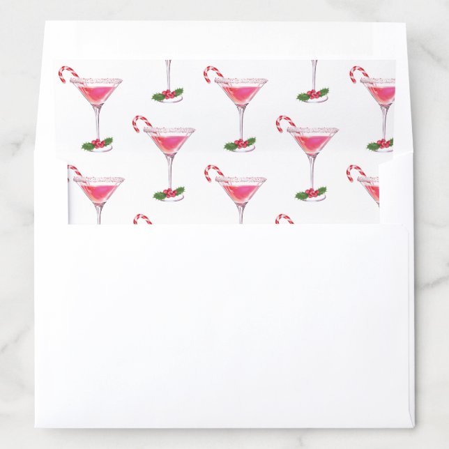 Candy Canes and Cocktails Pattern Christmas Envelope Liner (In Envelope)