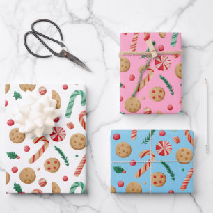Candy Canes and Cookies Christmas Wrapping Paper Sheets