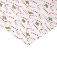 Gold Candy Canes and Holly on Red Christmas Tissue Paper