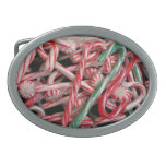 Candy Canes and Peppermints Christmas Holiday Belt Buckle