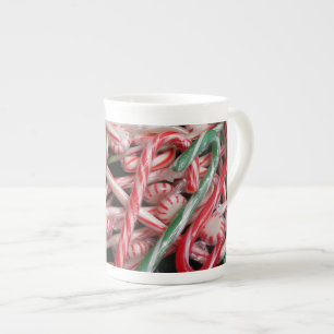 Candy Canes and Peppermints Christmas Holiday Bone China Mug