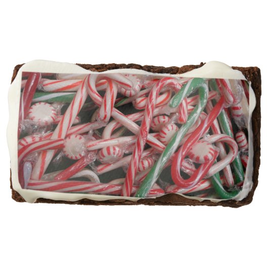 Candy Canes and Peppermints Christmas Holiday Brownie (Front)
