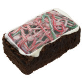 Candy Canes and Peppermints Christmas Holiday Brownie (Angled)