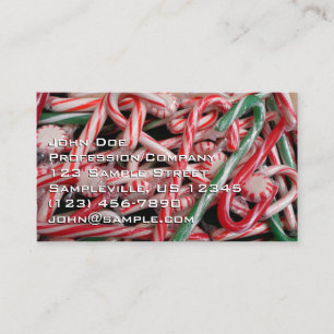 Candy Canes and Peppermints Christmas Holiday Business Card