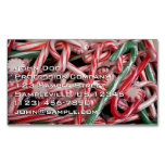 Candy Canes and Peppermints Christmas Holiday Business Card Magnet