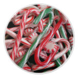 Candy Canes and Peppermints Christmas Holiday Ceramic Knob
