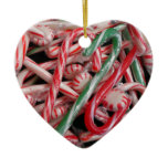 Candy Canes and Peppermints Christmas Holiday Ceramic Ornament