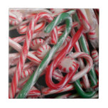 Candy Canes and Peppermints Christmas Holiday Ceramic Tile