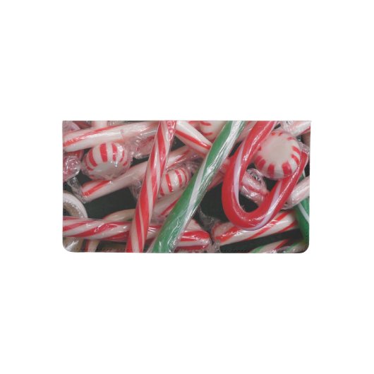 Candy Canes and Peppermints Christmas Holiday Checkbook Cover (Front)
