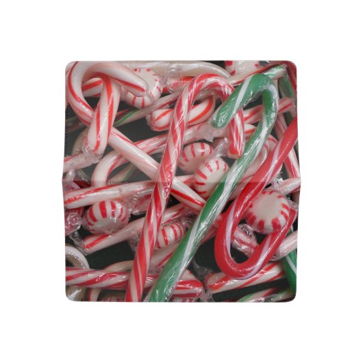 Candy Canes and Peppermints Christmas Holiday Checkbook Cover (Open)