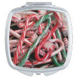 Candy Canes and Peppermints Christmas Holiday Compact Mirror