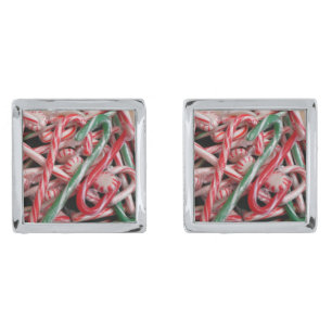 Candy Canes and Peppermints Christmas Holiday Cufflinks