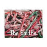 Candy Canes and Peppermints Christmas Holiday Doormat