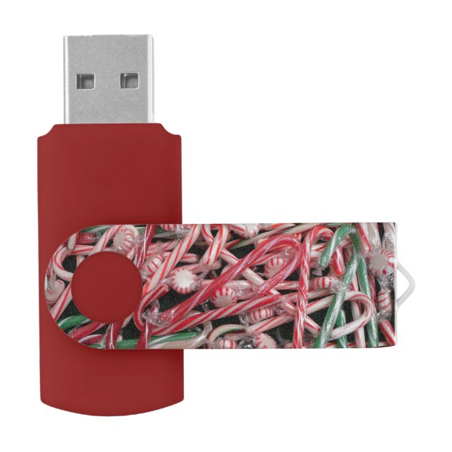 Candy Canes and Peppermints Christmas Holiday Flash Drive (Opened)