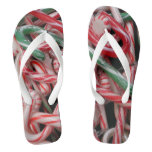 Candy Canes and Peppermints Christmas Holiday Flip Flops