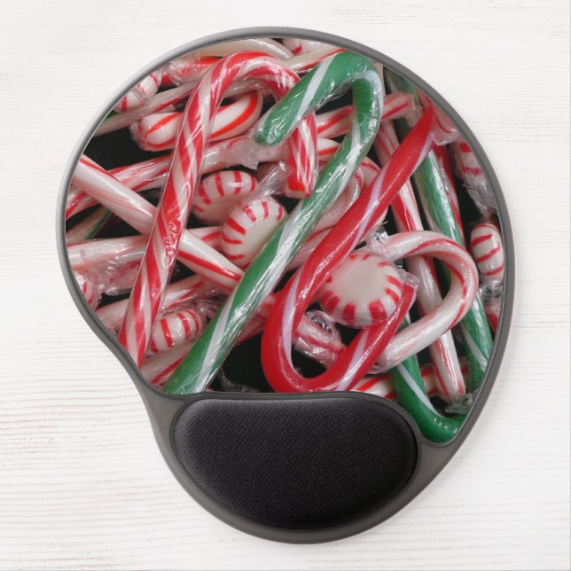 Candy Canes and Peppermints Christmas Holiday Gel Mouse Pad (Front)