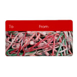 Candy Canes and Peppermints Christmas Holiday Label