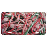 Candy Canes and Peppermints Christmas Holiday License Plate