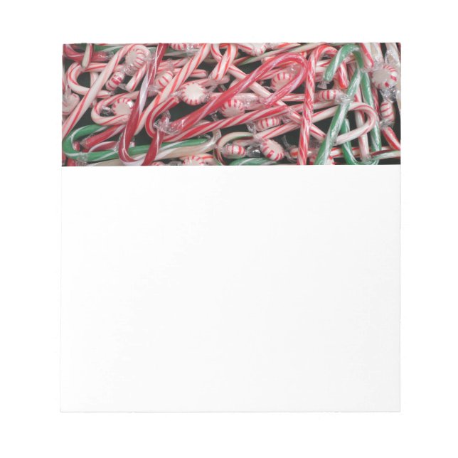 Candy Canes and Peppermints Christmas Holiday Notepad (Front)