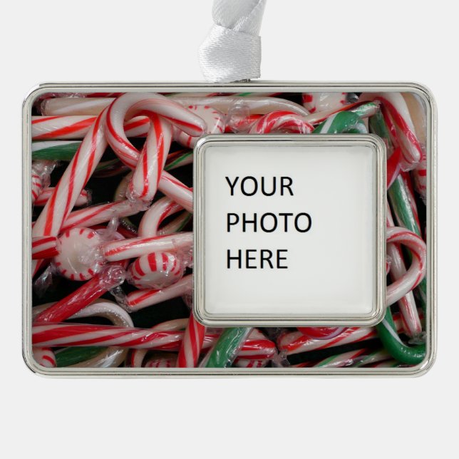 Candy Canes and Peppermints Christmas Holiday Ornament (Front)