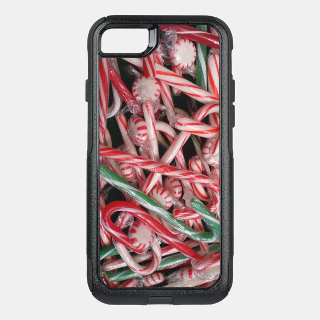 Candy Canes and Peppermints Christmas Holiday Otterbox iPhone Case (Back)