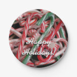 Candy Canes and Peppermints Christmas Holiday Paper Plates