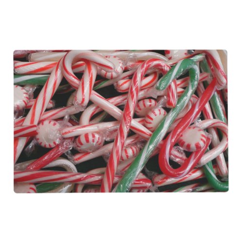 Candy Canes and Peppermints Christmas Holiday Placemat