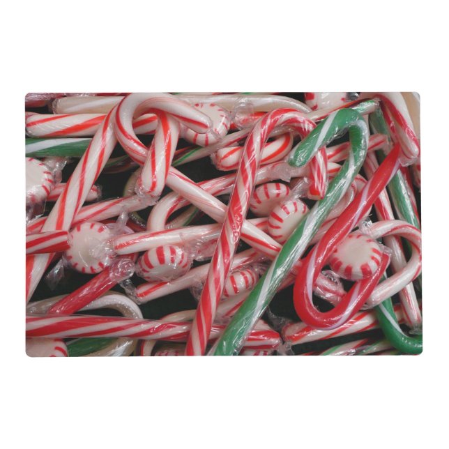Candy Canes and Peppermints Christmas Holiday Placemat (Front)