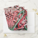 Candy Canes and Peppermints Christmas Holiday Pocket Folder