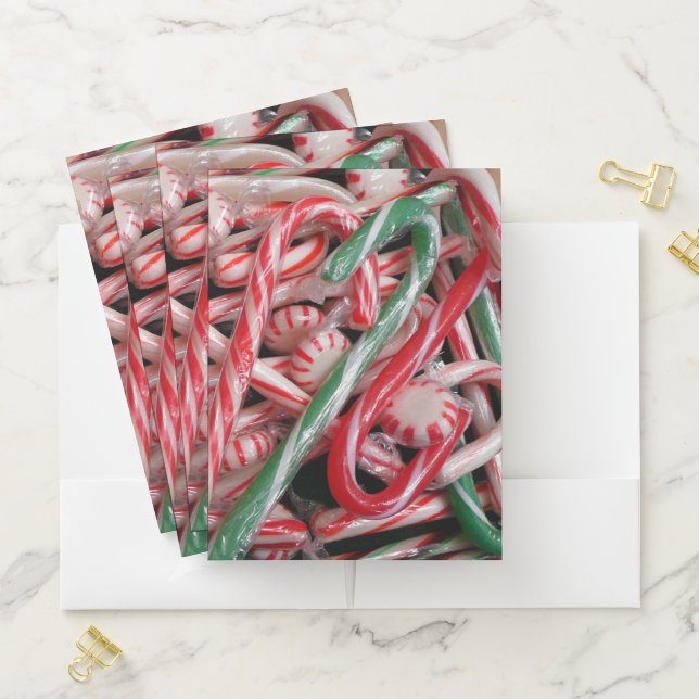 Candy Canes and Peppermints Christmas Holiday Pocket Folder (In Situ)