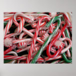Candy Canes and Peppermints Christmas Holiday Poster
