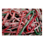 Candy Canes and Peppermints Christmas Holiday Poster