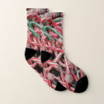 Candy Canes and Peppermints Christmas Holiday Socks