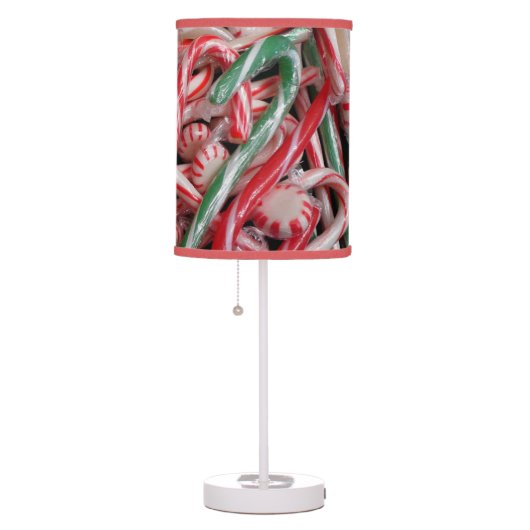 Candy Canes and Peppermints Christmas Holiday Table Lamp (Right)