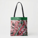 Candy Canes and Peppermints Christmas Holiday Tote Bag