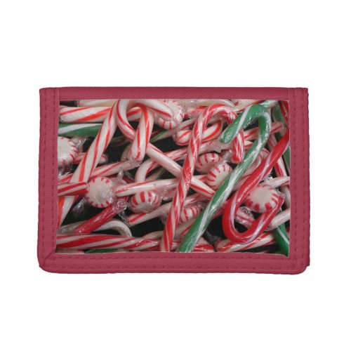 Candy Canes and Peppermints Christmas Holiday Trifold Wallet