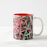 Candy Canes and Peppermints Christmas Holiday Two-Tone Coffee Mug
