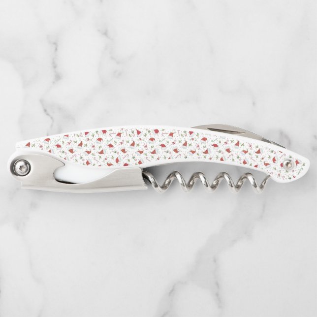 Candy Canes and Santa Hats Waiter's Corkscrew (Front)