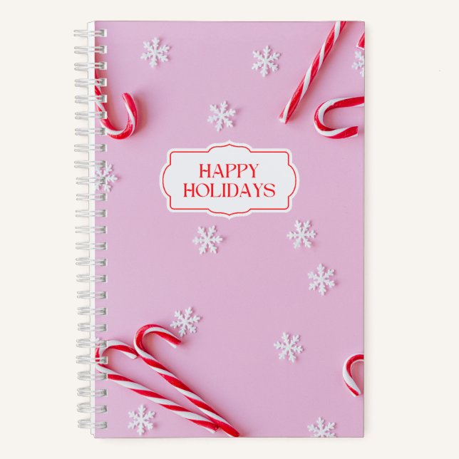 Candy Canes and Snowflakes  Notebook (Front)