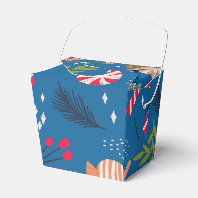 Candy Canes and Wrapped Christmas Candy Favor Boxes (Front Side)