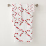 Candy Canes Bath Towel Set