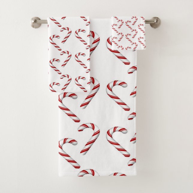 Candy Canes Bath Towel Set (Insitu)