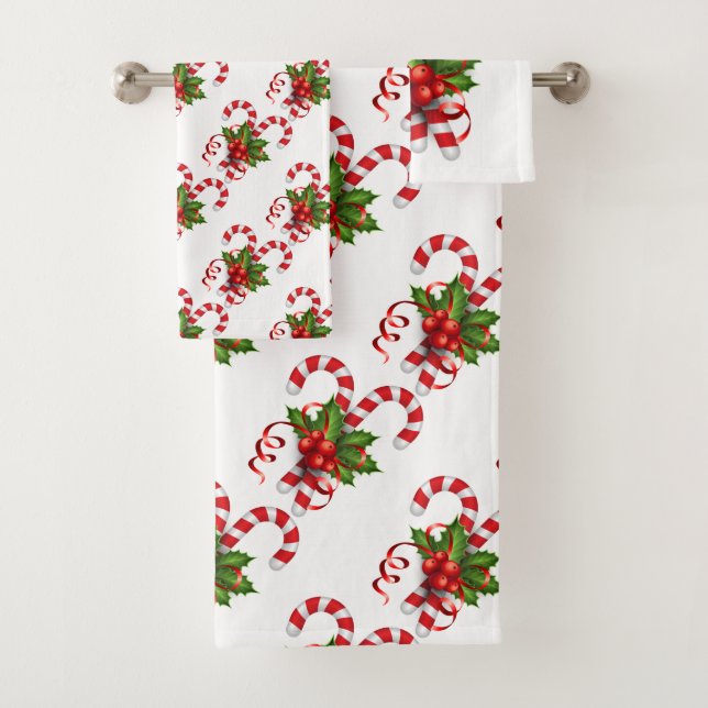 Candy Canes Bath Towel Set (Insitu)